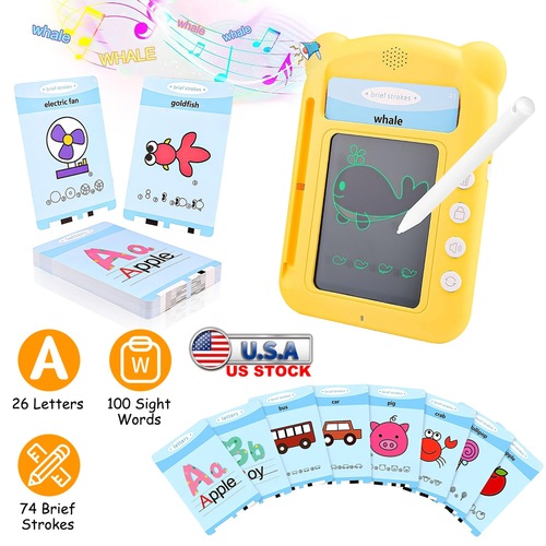 100 Words Talking Flash Cards 5.5In Toddler LCD 