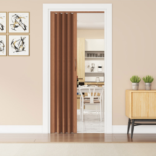 80" Walnut PVC Accordion Door