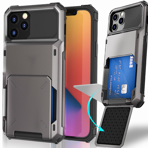 Celvoltz Wallet 4-Card Holder Id Slot Flip Door Hidden Pocket Case