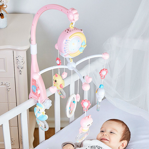 Baby Musical Crib Bed Bell Rotating Mobile Star