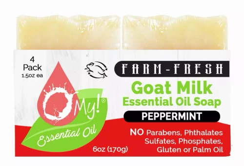 O My! Goat Milk Essential Oil Soap Bar - Made with Farm-Fresh Goat Milk - 100% Pure Essential Oils - Free of Parabens & More - Leaping Bunny Certified - Handcrafted in USA
