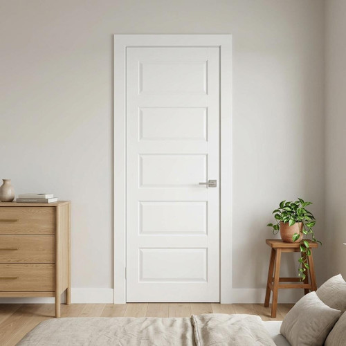 80" White Wood Slab Door