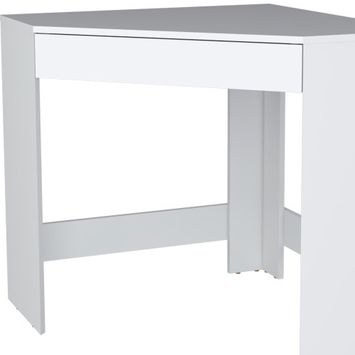 30" White Wood Corner Computer Desk