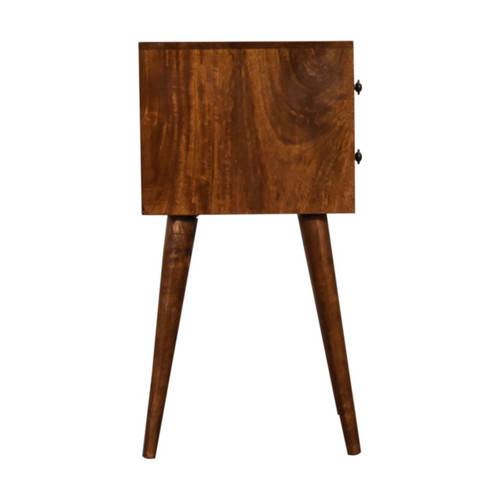 22" Chestnut Solid Wood Two Drawer Nightstand