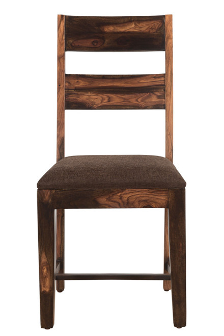 Nine Piece Dark Brown Solid Wood Dining Set with Eight Chairs