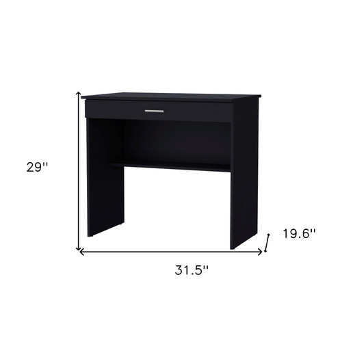 32" Black Wood Writing Desk