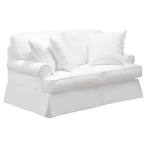 Sunset Trading Horizon Replacement Slipcover Only for T-Cushion Loveseat | Performance Fabric Washable Water-Resistant Stain-Proof | White
