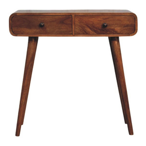 31" Brown Solid Wood Solid Console Table With Drawer
