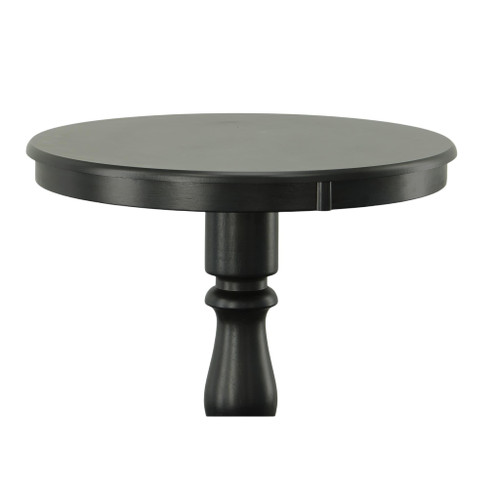 30" Black Solid Wood Rounded Bar Table
