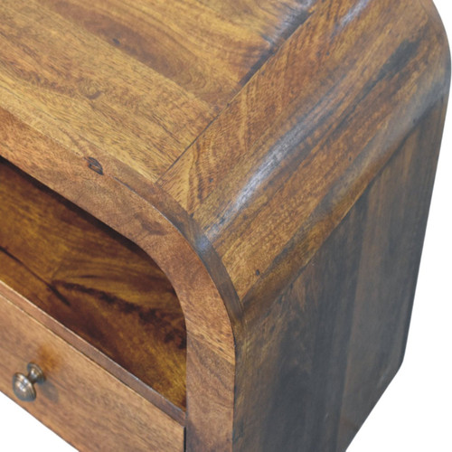 18" Chestnut Solid Wood One Drawer Nightstand