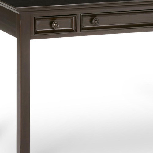 54" Brown Solid Wood Writing Desk With Two Drawers