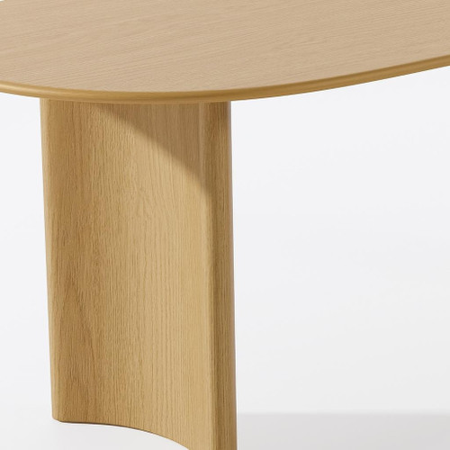 79" Natural Wood Double Pedestal Base Oval Dining Table