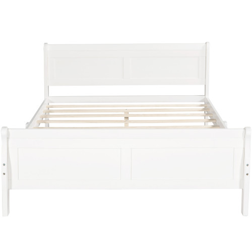 White Wood Full Bed Frame