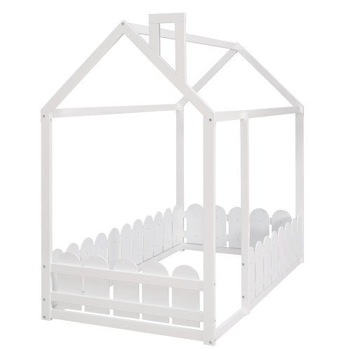 White Wood Twin Bed Frame