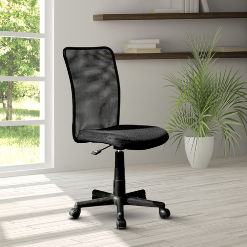 Black Adjustable Height Swivel Rolling Office Chair