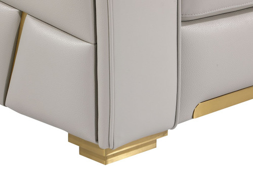 71" Dark Gray and Silver Italian Leather Loveseat