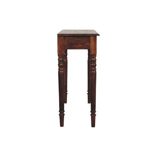 43" Chestnut Solid Wood Console Table With Three Drawers