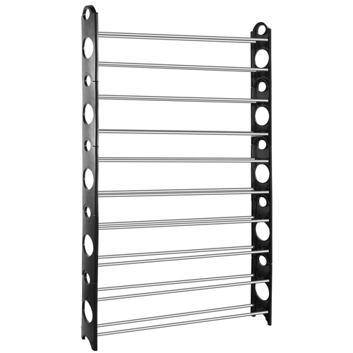 50-Pair Shoe Rack Storage Organizer 10-Tier Portable Wardrobe