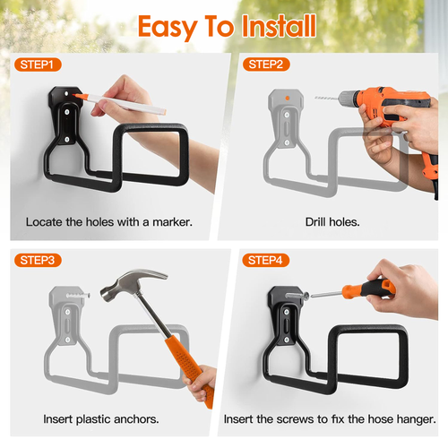 Heavy Duty Iron Hose Holder Wall Mounted Hose Hanger Hose Reel 