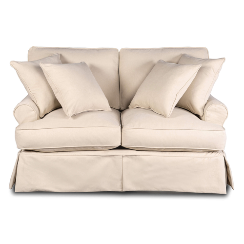 Sunset Trading Horizon Replacement Slipcover Only for T-Cushion Loveseat | Performance Fabric Washable Water-Resistant Stain-Proof | Tan