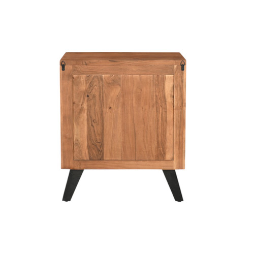 30" Brown Solid Wood Square Live Edge Nightstand