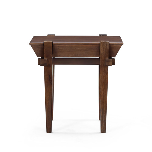 22" Brown Solid Wood Square End Table