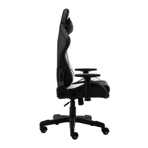 White and Black Adjustable Height Swivel Rolling Gaming Chair