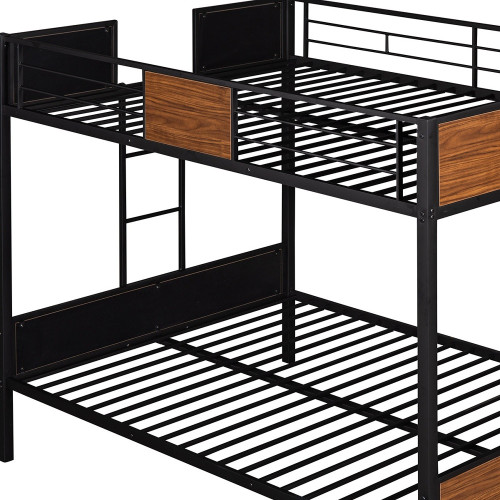 Black And Brown Full Over Full Metal Bunk Bed