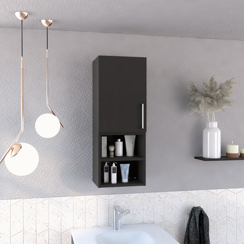 Madrid Medicine Cabinet, Two External Shelves, Metal Handle, Single Door