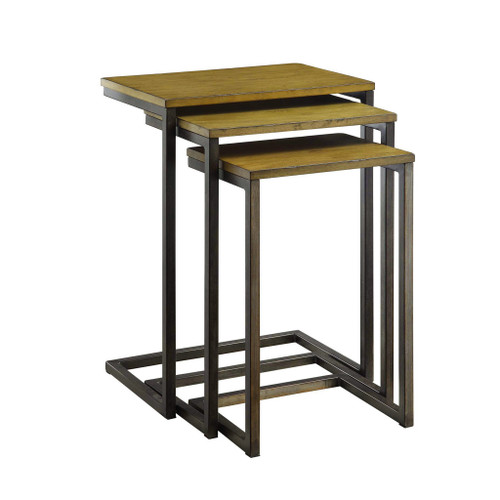 Homeroots Living Room 24" Black and Brown Solid Wood Rectangular End Table
