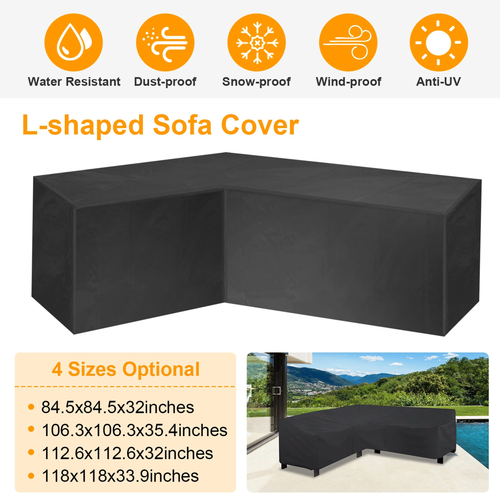 112.6x112.6x32inches Outdoor L Shape Sofa 