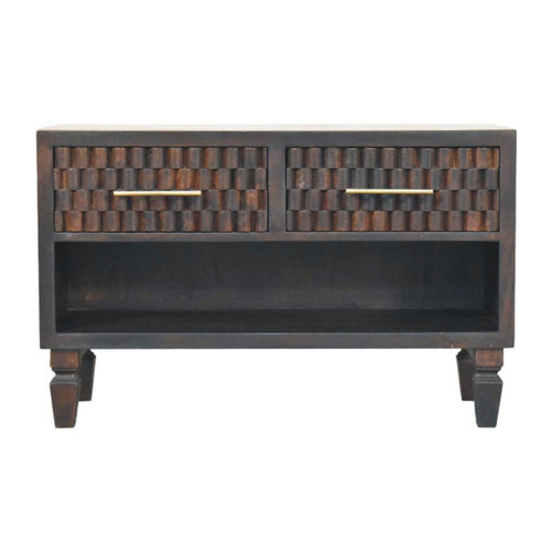 34" Brown Solid Wood Storage Bench With Shoe Storage