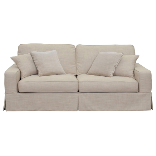 Sunset Trading Americana Replacement Slipcover Only for Box Cushion Track Arm Sofa | Linen 