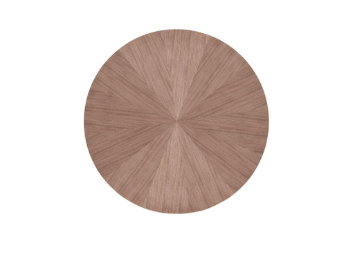 47" Walnut Wood Pedestal Base Round Top Dining Table