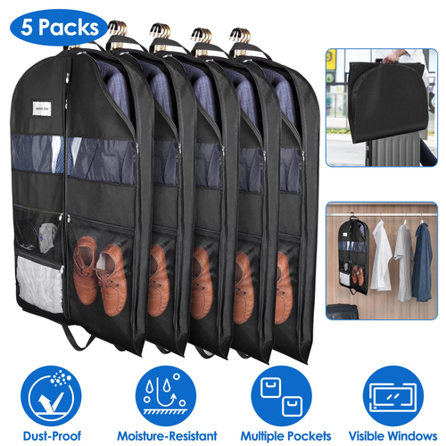 5 Packs Garment Bags Breathable Suit Bag