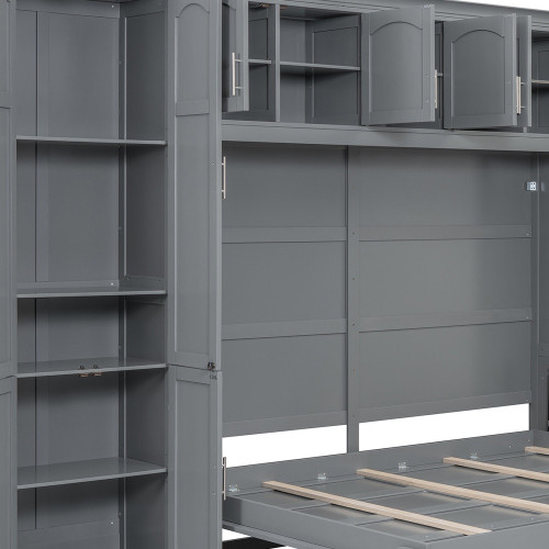 Gray Wood Queen Murphy Bed