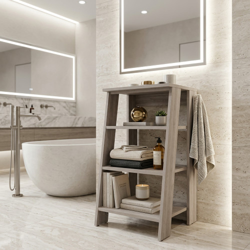 17" Light Gray Wood Freestanding Bathroom Vanity