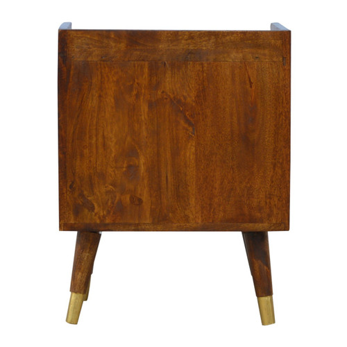 23" Brown Solid Wood One Drawer Nightstand