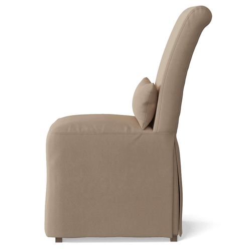 Sunset Trading Newport Slipcovered Dining Chair | Performance Fabric Washable Water-Resistant Stain-Proof | Tan