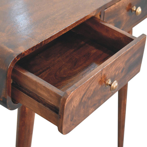 31" Brown Solid Wood End Table