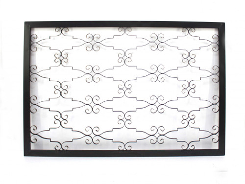 Homeroots Decor Black Wooden Framed Metal Wall Decor, Black, 63.25 x 43.13 x 1 Inches