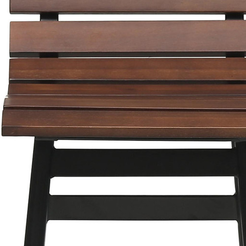 Set of Two 30" Black Solid Wood Low Back Outdoor Bar Height Chairs
