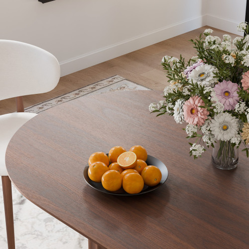 86" Walnut Solid Wood Double Pedestal Base Oval Dining Table