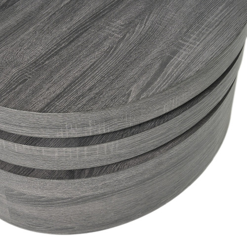 32" Black Wood Round Pedestal Coffee Table