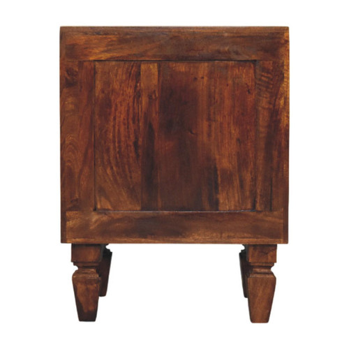 22" Brown Solid Wood Two Drawer Nightstand