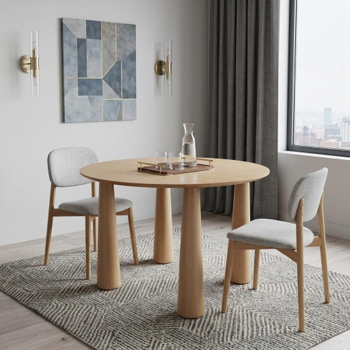 45" Natural Wood Round Top Dining Table