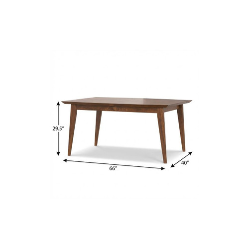 66" Walnut Wood Butterfly Leaf Extendable Dining Table