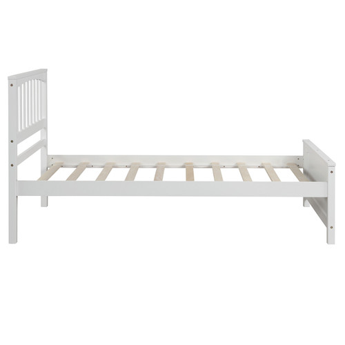 White Wood Twin Bed Frame