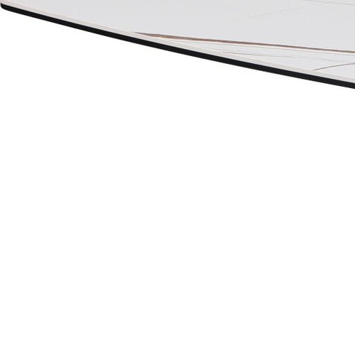 47" White Ceramic Tile and Steel Pedestal Console Table