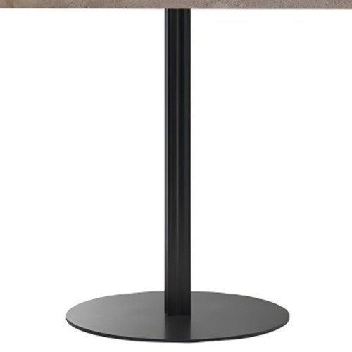 24" Two Piece White and Black Stone and Steel Square Bar Table